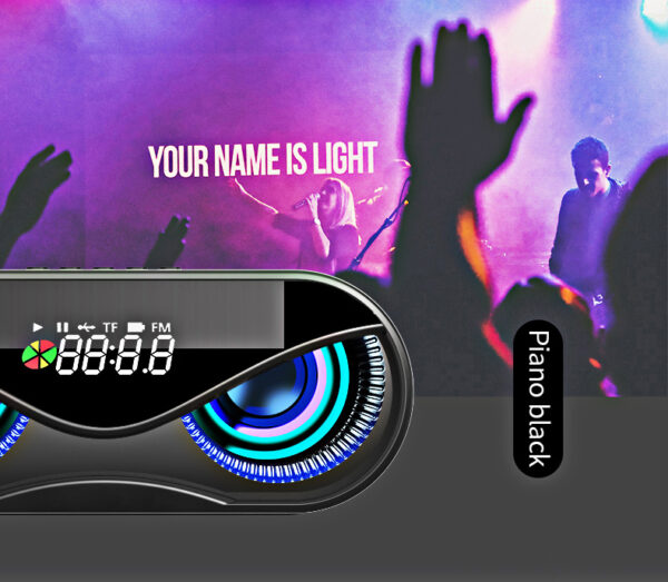 Colorful lights, dual speakers, digital buttons, song, Bluetooth speaker - Image 3