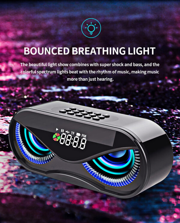 Colorful lights, dual speakers, digital buttons, song, Bluetooth speaker - Image 6