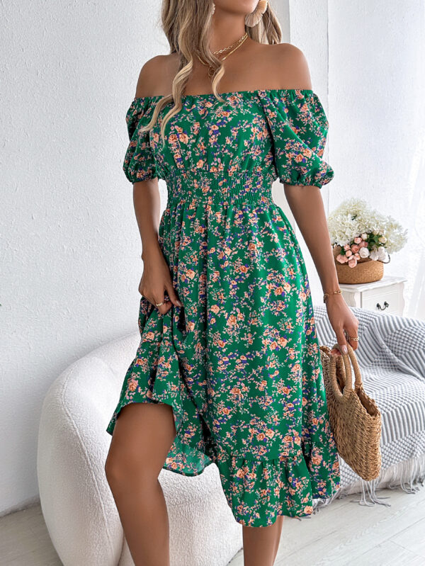 Floral Print Square Collar Dress Summer Fashion Ruffles Dresses Women's Clothing - Image 4