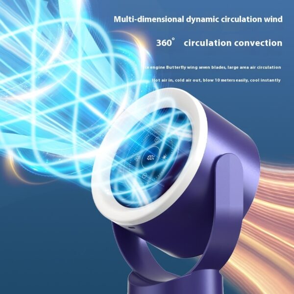 Desktop Adjustable Fan Light Rechargeable Wall Mount Table Fan Light Led Display Air Circulation Cooling USB Table Fan Light - Image 4