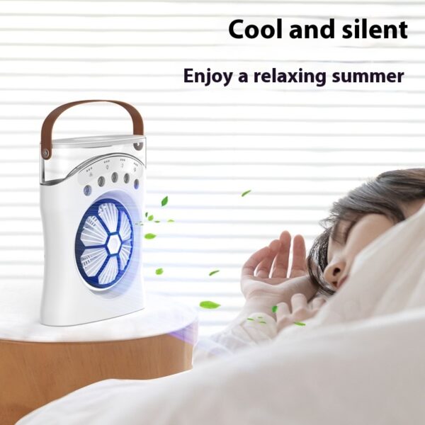 Portable Fan Portable Mini Humidifier Fan Water Spraying Fan Rechargeable Cooler Air Adjustment Fan For Hot Weather - Image 2