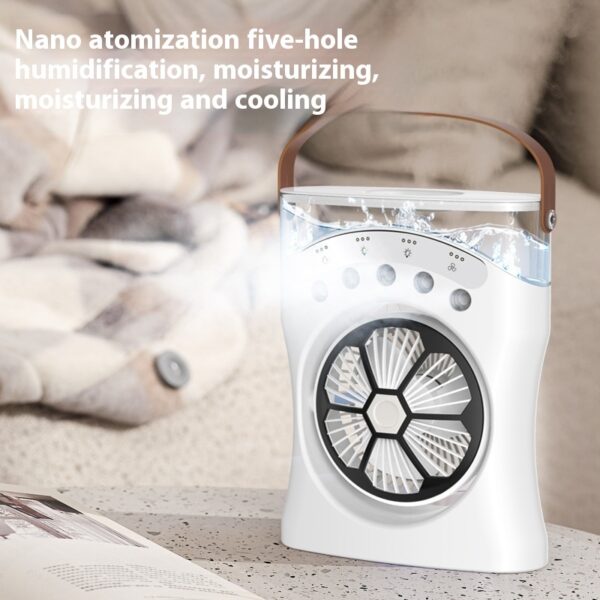 Portable Fan Portable Mini Humidifier Fan Water Spraying Fan Rechargeable Cooler Air Adjustment Fan For Hot Weather - Image 5